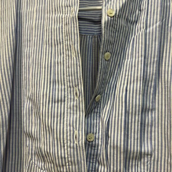 Blue/white striped size L half button tunic - Picture 6 of 7